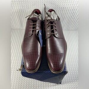 Gino Vitale Men's Diamond Cut Lace Up Dress Shoes Size 11 Wine Color G6859-125A